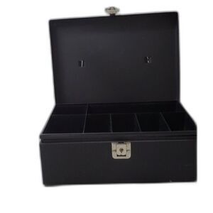 MMF Industries Major Metal Fab Co.  11 x 7.75 x 4 Black Cash Box ~Vintage~